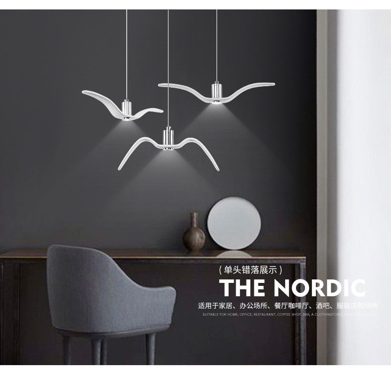 LED Seagull Pendant Light Art White Seagull SKU# LIG0041