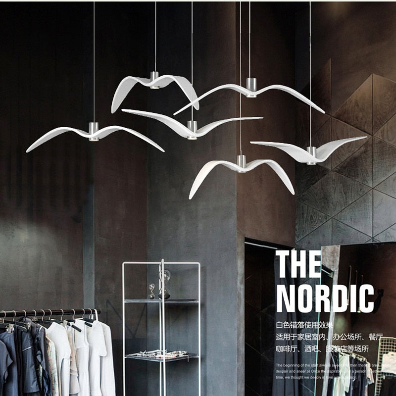 LED Seagull Pendant Light Art White Seagull SKU# LIG0041