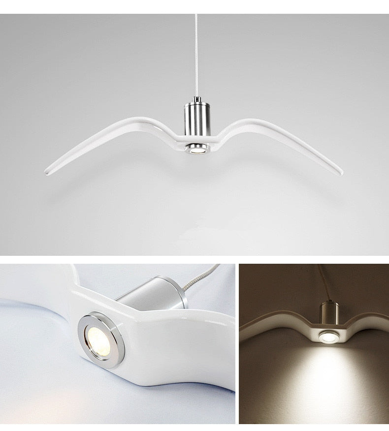 LED Seagull Pendant Light Art White Seagull SKU# LIG0041
