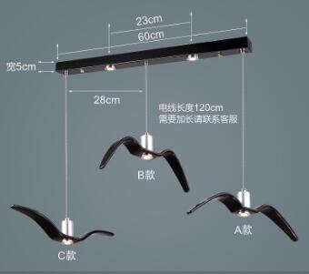 LED Seagull Pendant Light Art White Seagull SKU# LIG0041