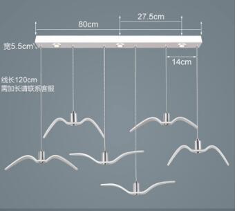 LED Seagull Pendant Light Art White Seagull SKU# LIG0041