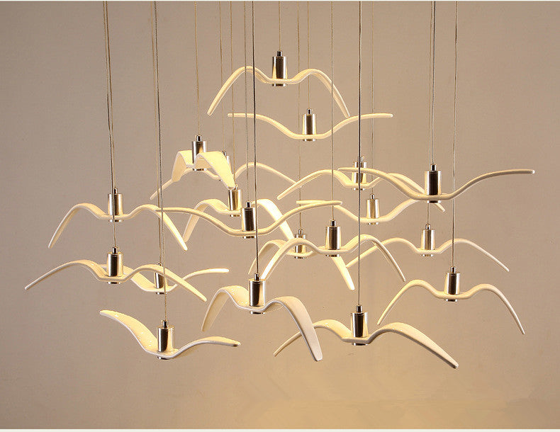 LED Seagull Pendant Light Art White Seagull SKU# LIG0041