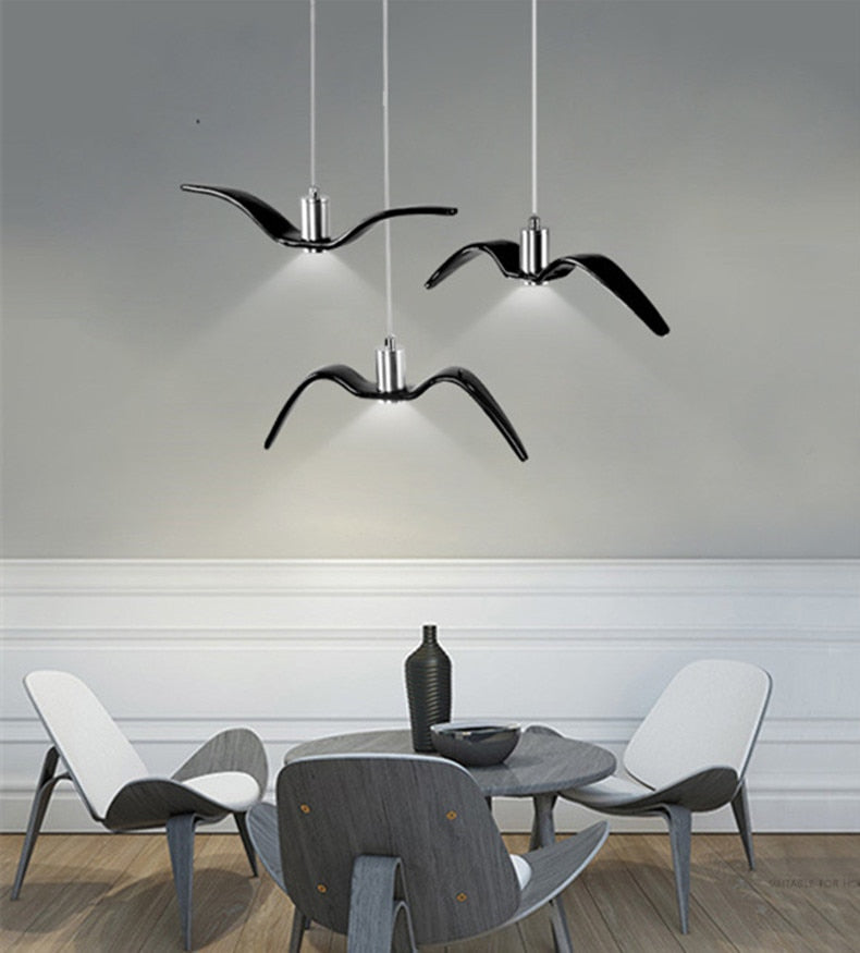 LED Seagull Pendant Light Art White Seagull SKU# LIG0041