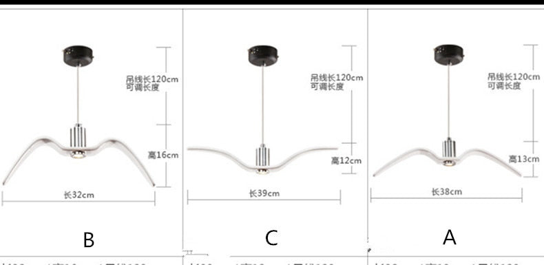 LED Seagull Pendant Light Art White Seagull SKU# LIG0041