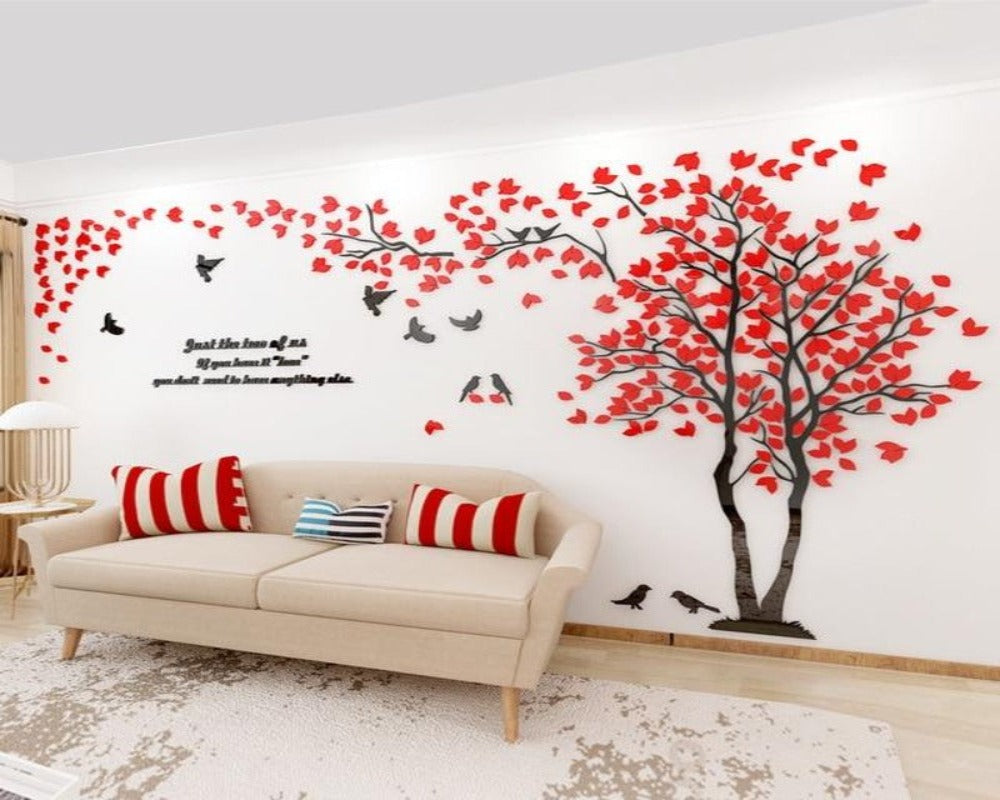 3D Tree Mirror Wall Plate Decals Self Adhesive SKU# MOS0018