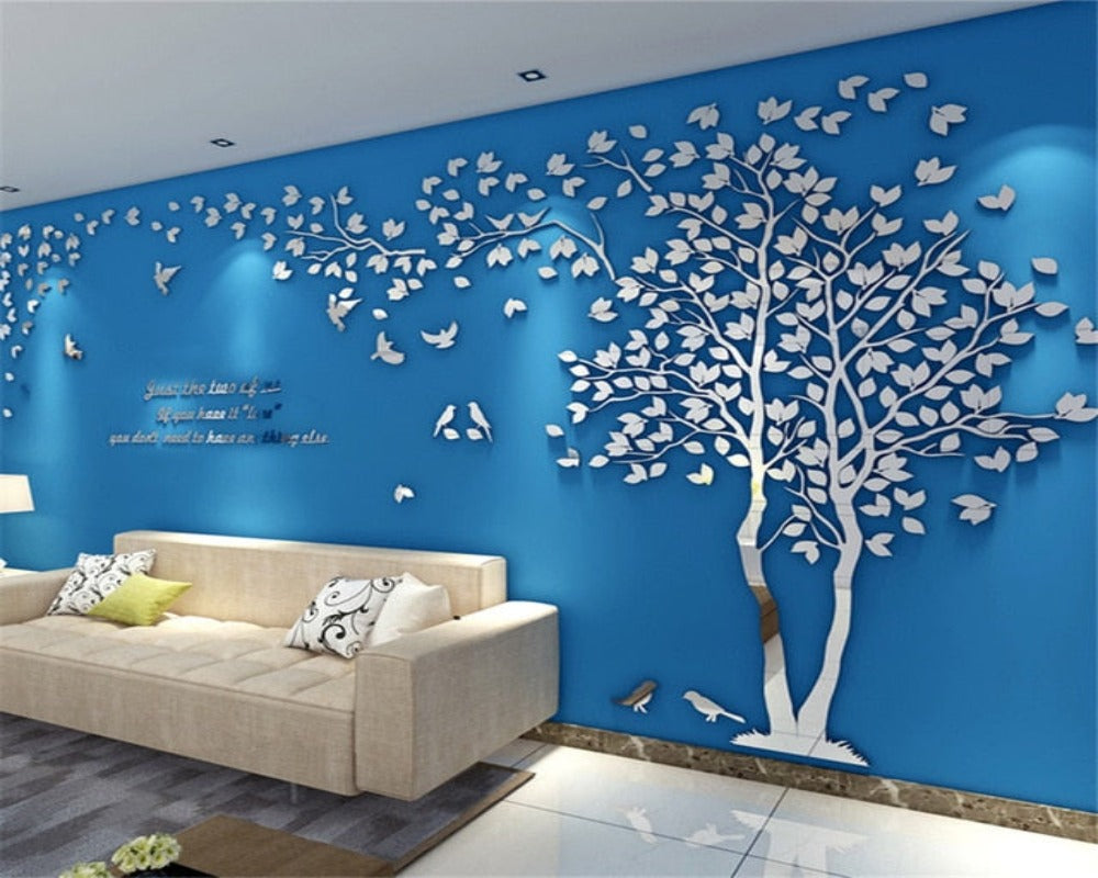 3D Tree Mirror Wall Plate Decals Self Adhesive SKU# MOS0018