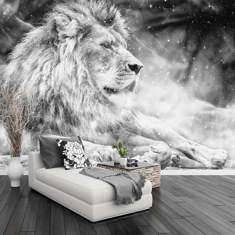 3D Wallpaper White Lion SKU# WAL0165