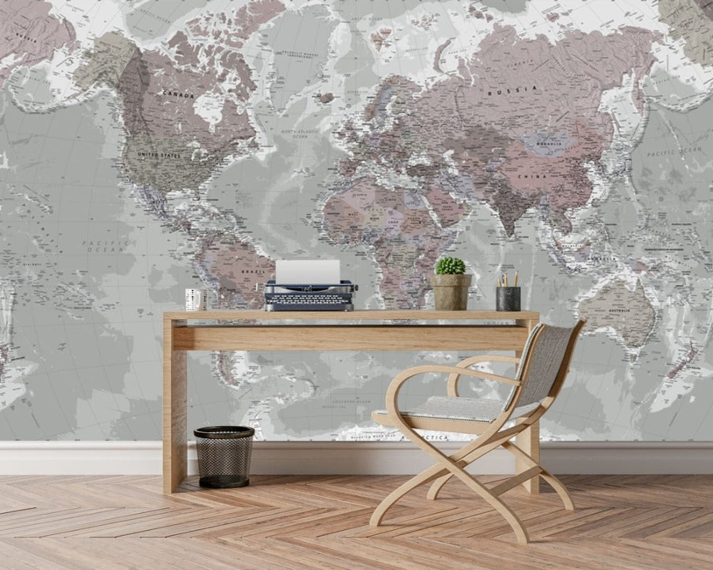 Custom Wallpaper World Map SKU# WAL0143
