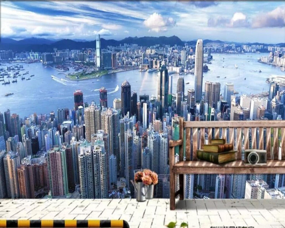 3D Wallpaper Hong Kong City SKU# WAL0047