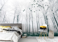 3D Wallpaper Snow Bird Forest SKU# WAL0032