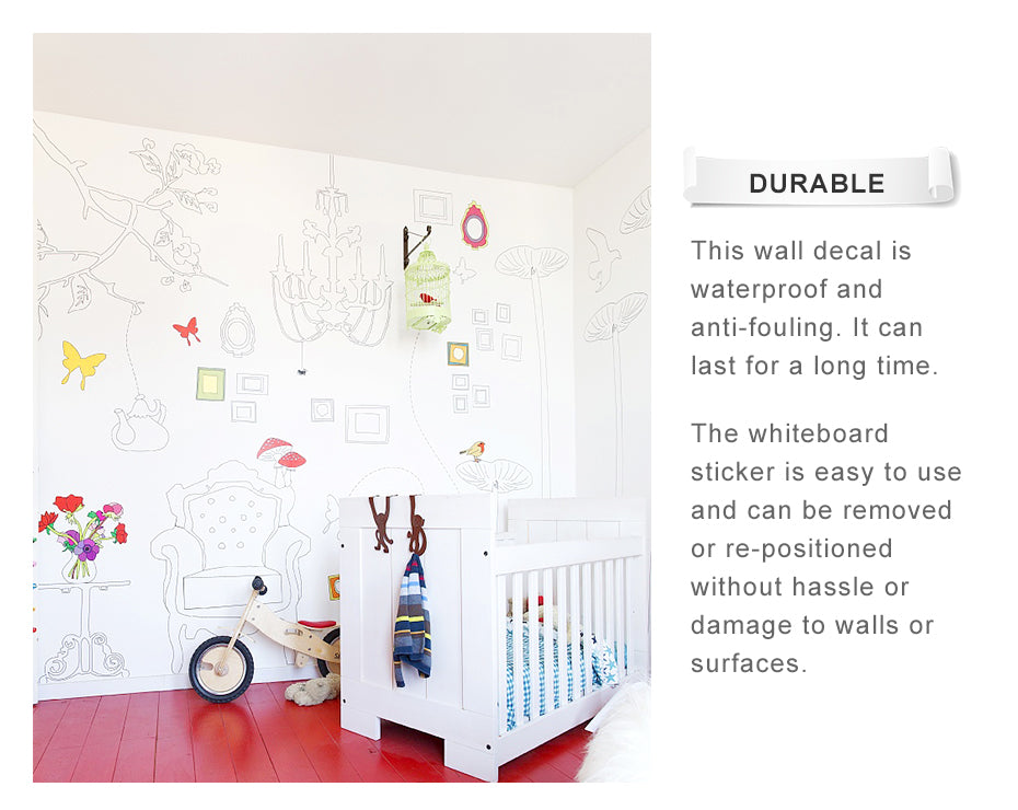 Whiteboard Sticker Dry Erase White Board Self-Adhesive SKU#ELE0027