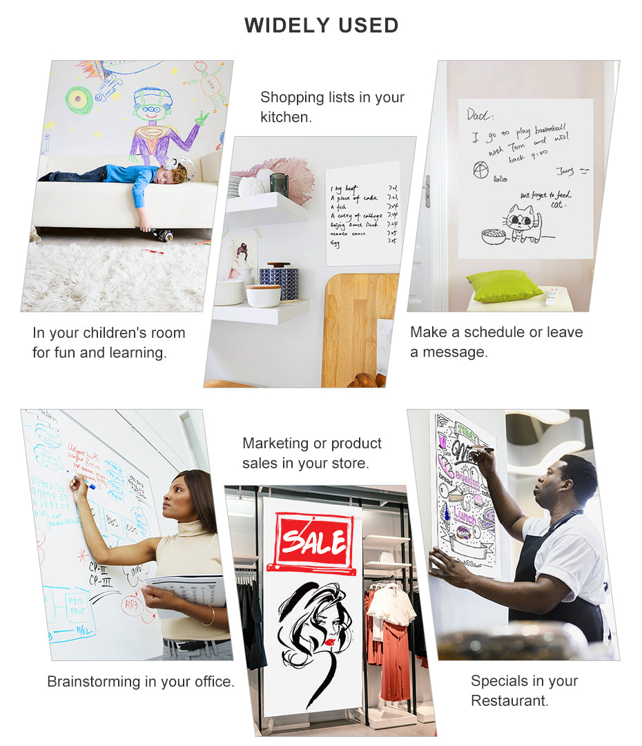 Whiteboard Sticker Dry Erase White Board Self-Adhesive SKU#ELE0027