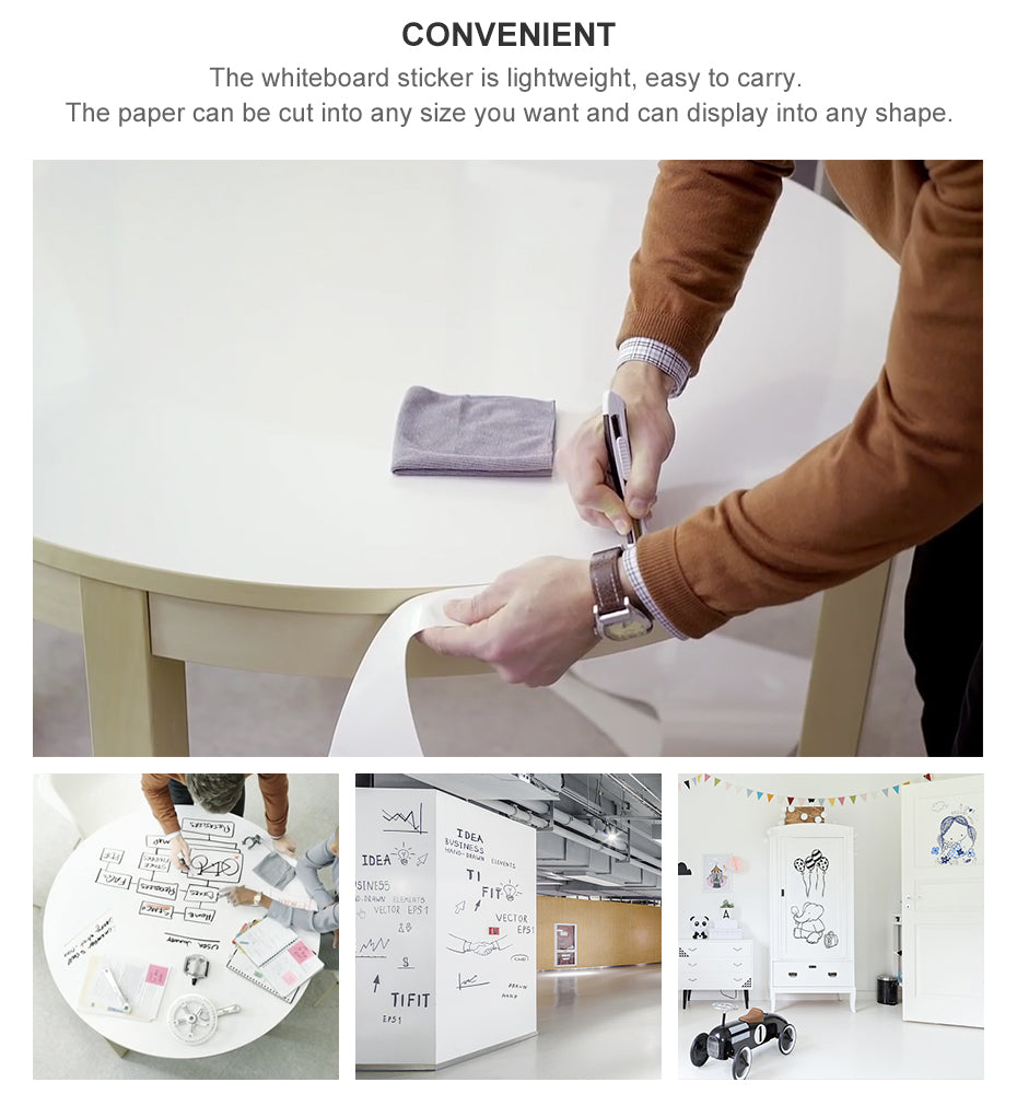 Whiteboard Sticker Dry Erase White Board Self-Adhesive SKU#ELE0027