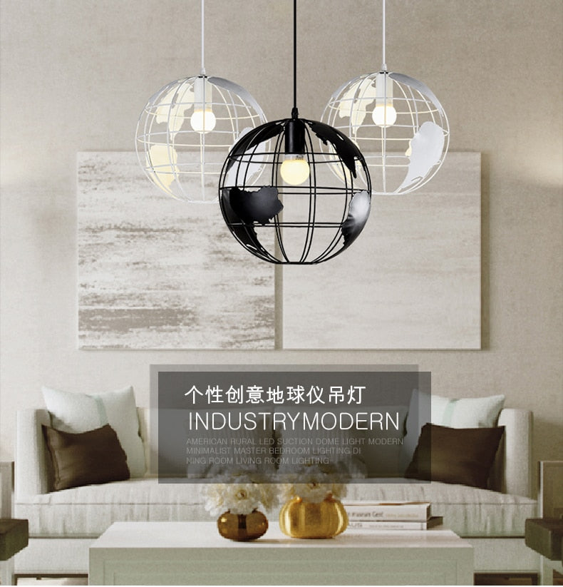 LED Simple Wrought Iron Globe Chandelier Lights SKU# LIG0042
