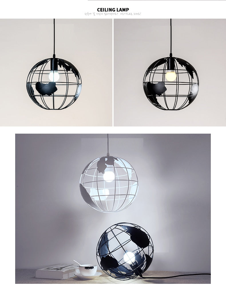 LED Simple Wrought Iron Globe Chandelier Lights SKU# LIG0042