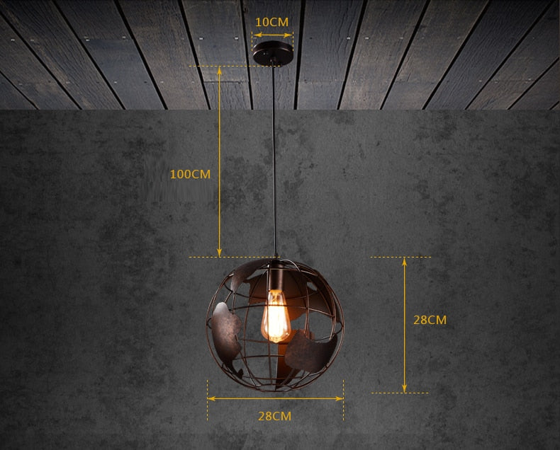 LED Simple Wrought Iron Globe Chandelier Lights SKU# LIG0042