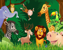 3D Wallpaper Jungle Forest Cartoon SKU# WAL0053