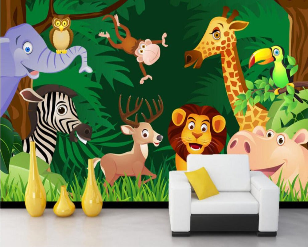 3D Wallpaper Jungle Forest Cartoon