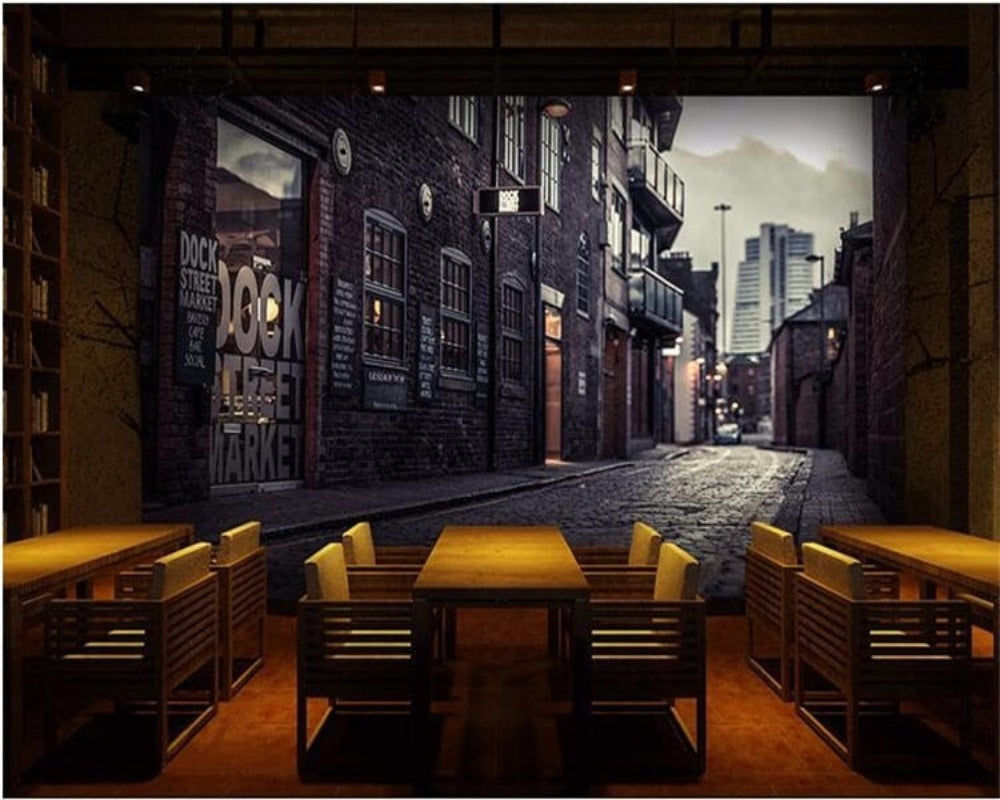 3D Wallpaper Old England Cafe SKU# WAL0115