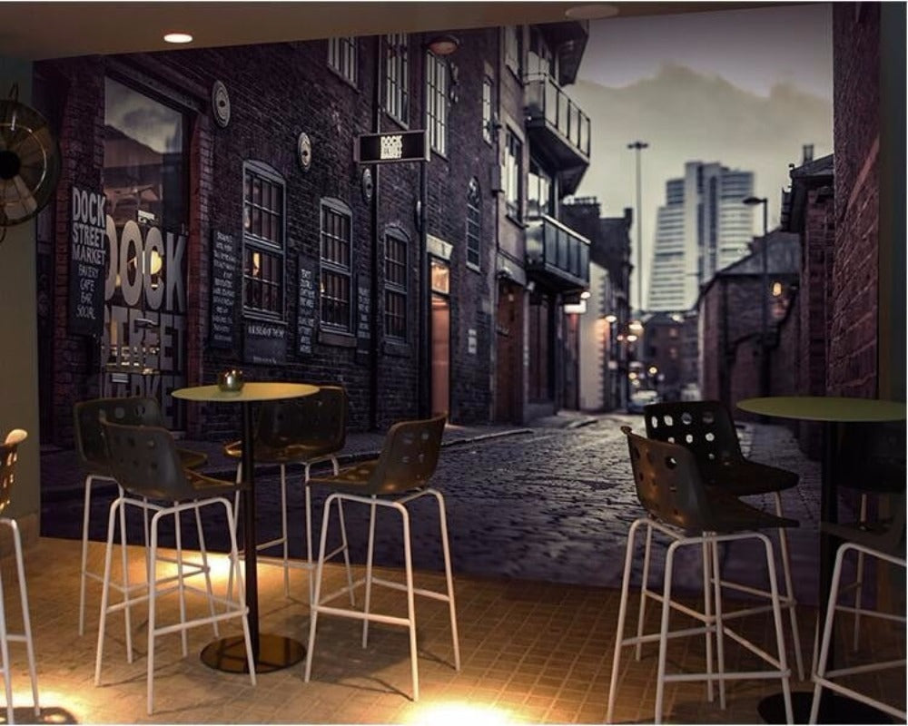 3D Wallpaper Old England Cafe SKU# WAL0115