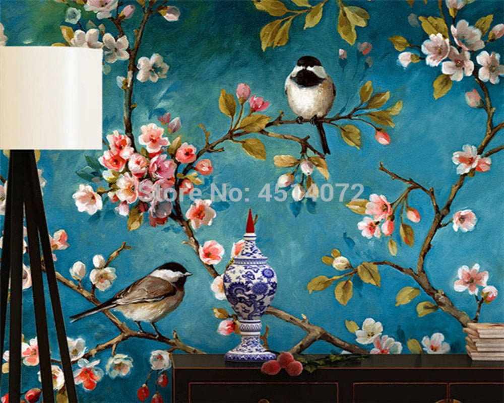 3D Wallpaper Floral Painting