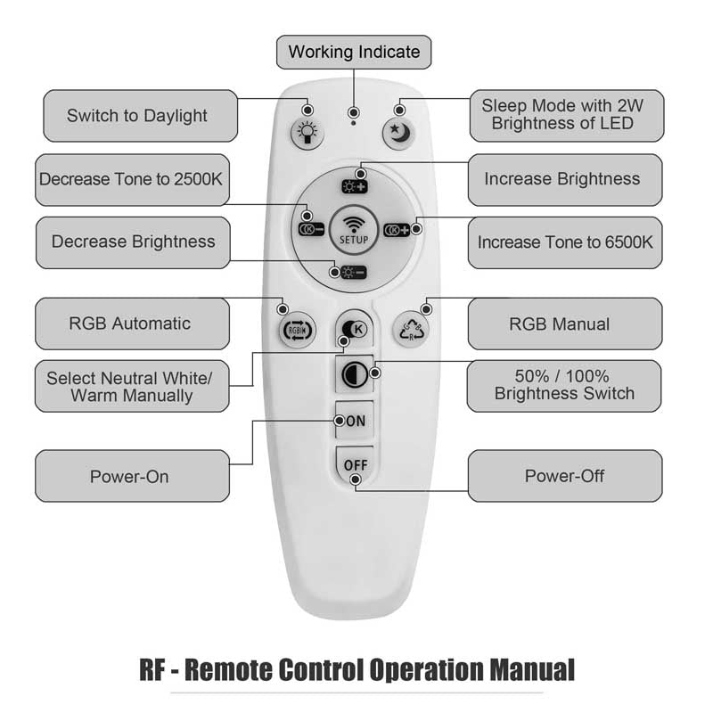 Moon Ceiling Remote Control White Interior SKU# LIG0002