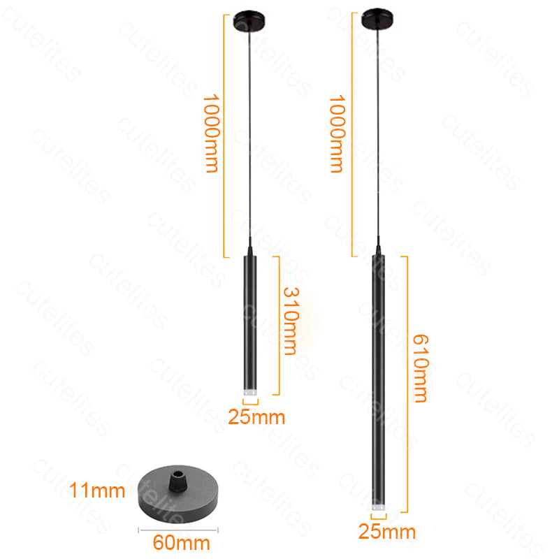 LED Zylinder Long Tube Suspension Dining Room SKU# LIG0101