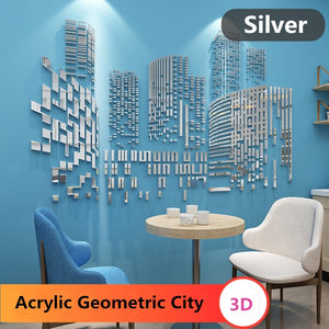 Mosaic Geometric City Sketch Wall Sticker MOS0039