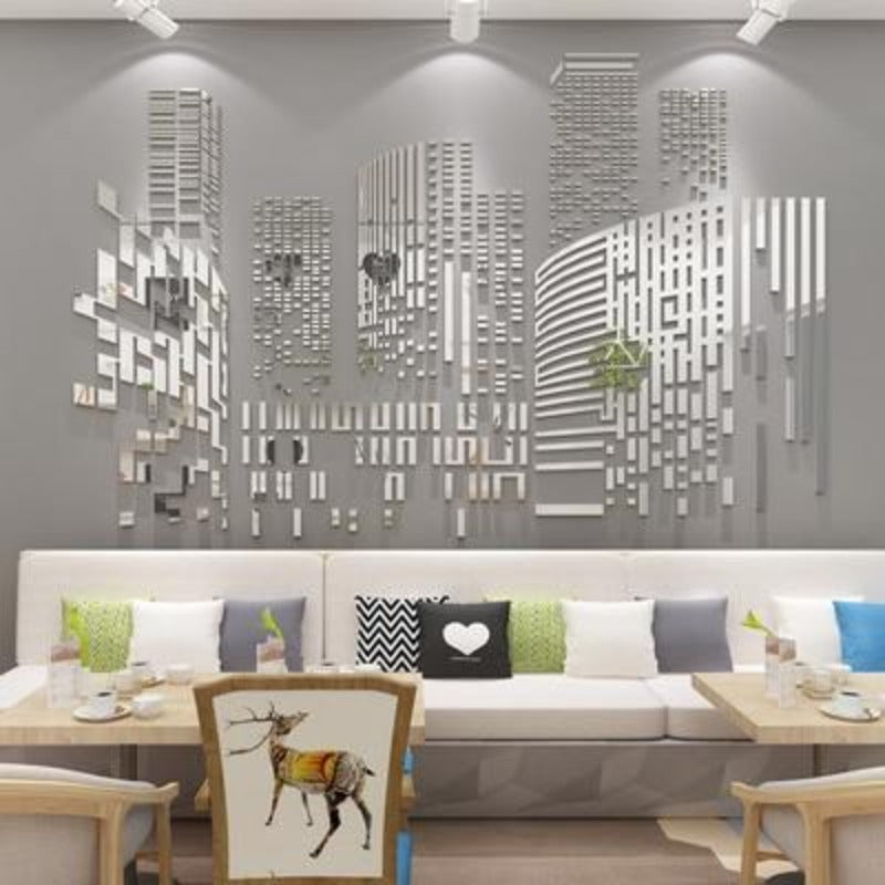 Mosaic Geometric City Sketch Wall Sticker MOS0039