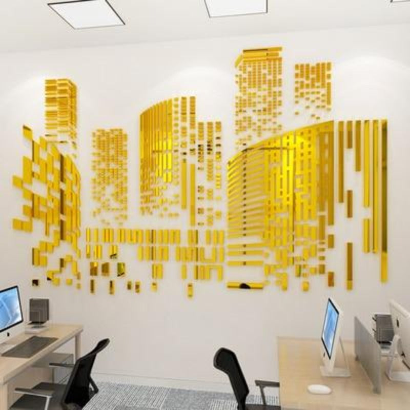 Mosaic Geometric City Sketch Wall Sticker MOS0039