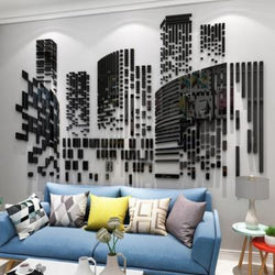 Mosaic Geometric City Sketch Wall Sticker MOS0039